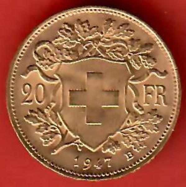 Schweiz Vreneli 20 Franken Gold